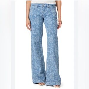 ANTHROPOLOGY PAIGE Sonja Low Rise Wide Leg Jeans Sz 29 Floral